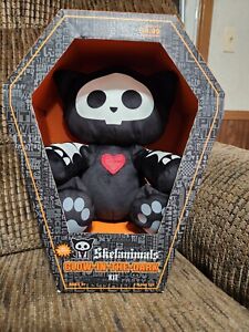 Kit Skelanimals peluche chat brillant dans le noir boîte cercueil 2009 Halloween rare 