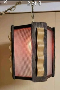Old School Swag Lamp Wood On/Off Toggle Switch On The Cord Timeless - Picture 1 of 8