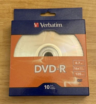 Verbatim DVD-R Discs - Pack Of 10 - 4.7GB 16x 120 min - NEW - Image 1 of 3