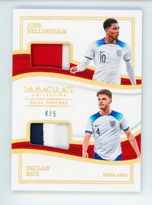 2023-24 Jude Bellingham & Declan Rice Panini Immaculate Gold England Patch 4/5 - Image 1 of 3