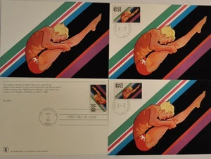 1984 OLYMPICS USA FDC POSTCARDS COLECTION OF 96 + 2 ENVOLEPS AND 2 CARDS - Picture 1 of 24
