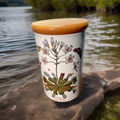 Portmeirion Jardín Botánico Grande 8" Bote Tapa Madera Sello Trampa para Moscas de Venus Foto 1 de 4