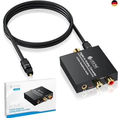 eSynic DA Wandler Digital zu Analog Konverter Audio Adapter Toslink Adapter - Bild 1 von 4