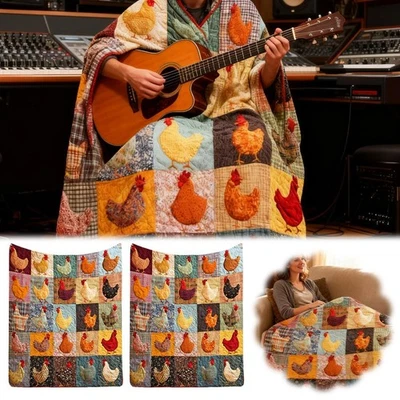 Colorful Chick Print Blanket - Soft Patchwork Throw Warm All-Season Gift Blanket - Bild 1 von 4