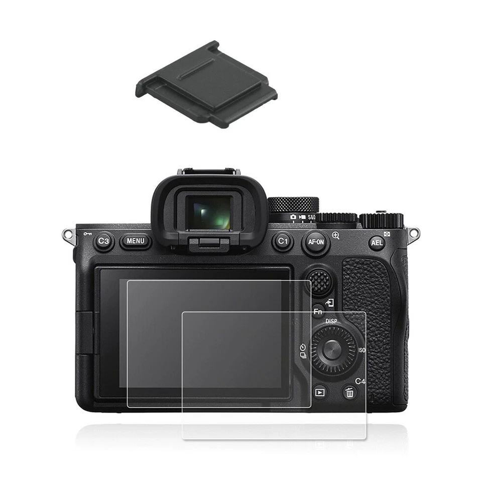 Camera Tempered Glass Screen Protector+ Hot Shoe Cover for Sony A7IV A7M4 A7CII - Image 1 of 4