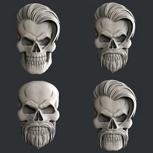 3d STL models for CNC, Artcam, Aspire, relief skull 4 models - Picture 1 of 9