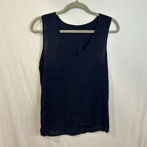 J.crew Sleeveless Top Blouse Shirt Women Size 4 Navy Viscose - Picture 1 of 5