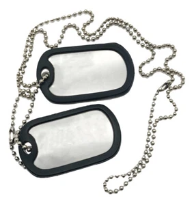 EE. UU. (EN BLANCO) JUEGO DE PARES DE ETIQUETAS DE IDENTIFICACIÓN MILITARES DEL EJÉRCITO DE ACERO INOXIDABLE REGALO THEDOGTAGCO UK - Imagen 1 de 11