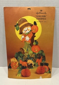 Vintage Hallmark "Scarecrow" Herzstück mit Katzen, Krähen & Kürbissen unvollständig LESEN - Bild 1 von 14