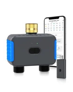 WiFi Sprinkler Timer, 2 Zone Smart Bluetooth Hose Timer, Programmable Automat... - Picture 1 of 9