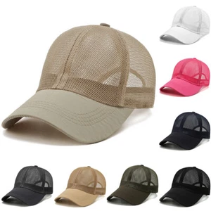 Men Outdoor Quick-drying Visor Caps Sport Cool Summer Running Baseball Mesh Hat - Picture 1 of 26