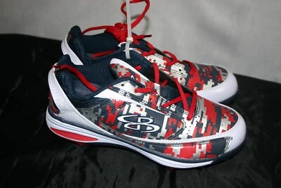 Boombah металлический бейсбол софтбол бутсы туфли ~ цифровой камуфляж синий красный размер 7 - Изображение 1 из 4