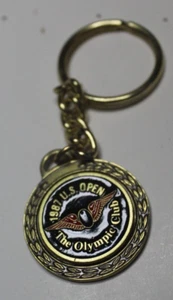 1987 U.S. Open The Olympic Club Keychain Goldtone Golf Design - Picture 1 of 2