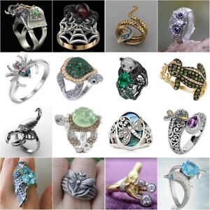 Luxury 925 Silver Oval Cut Peridot Turtle Ring Animal Women Wedding Jewelry Gift