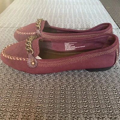 Women Sonoma Melanie Burgundy Suede Leather Slips on Loafers Shoe Size 8 Foto 1 de 4