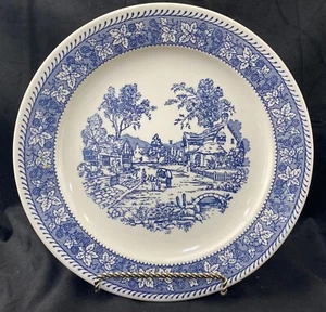Plato de corte Homer Laughlin Shakespeare Country hojas azules Stratwood 12" - Imagen 1 de 3