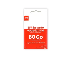 Carte SIM SFR Prépayée Illimité 80 Go Sans Abonnement - Photo 1 sur 1