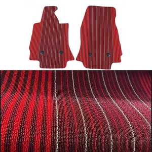 Silk Red Car Floor Mats Carpets Fit For Corvette C7 2014-2019 2PCS  Carpet Liner - Picture 1 of 7
