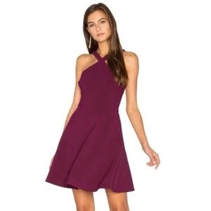 Likely Ashland Plum Women's Halter Cocktail Dress Fit & Flare Purple 6 - Picture 1 of 5