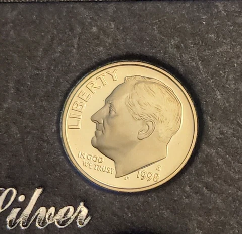 1998 S Silver Proof Roosevelt Dime -  From a Proof Set - Free Shipping Cover