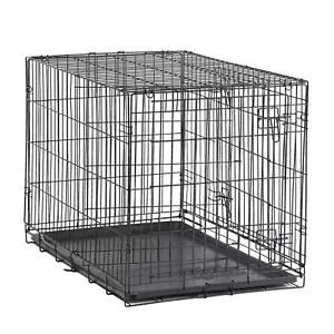Dog Crate Metal Wire Double-Door Foldable W/ Divider X-Large Durable Steel 42" - Picture 1 of 10