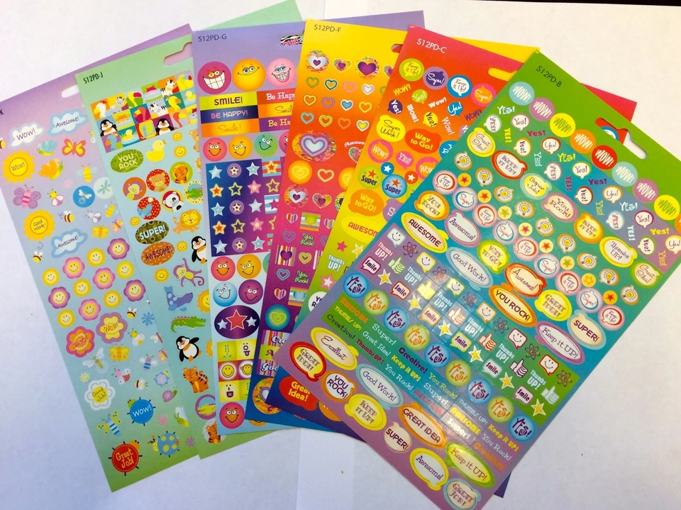 900 pegatinas motivacionales y recompensas de animales favores de fiesta suministro para maestros (rosa) Foto 1 de 1