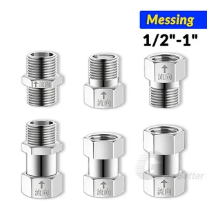 Rückschlagventil Rückschlag Ventil Messing vernickelt 1/2" 3/4" 1" Zoll IG AG - Picture 1 of 16