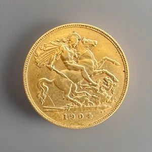 Great Britain 1904 - ½ Sovereign - King Edward VII; Rare Sp#3974B Variety - Picture 1 of 4