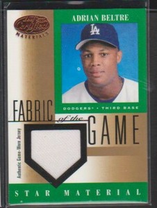 2001 LEAF CERTIFIED MATERIALS FABRIC OF THE GAME #104 ADRIAN BELTRE DODGERS SP