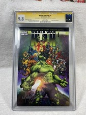 World War Hulk 1 CGC 9.8 Aspen Variant Cover Signed Michael Turner White Pages