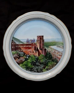 Vintage Schumann Bavaria US Zone hand painted porcelain plate Heidelberg 1948 - Picture 1 of 12