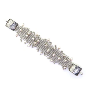 Cadena pulsera conector colgante perlas Tabra 6,75" - Imagen 1 de 1