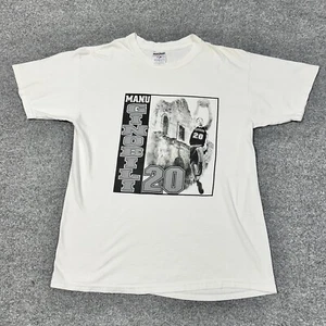 Vintage Manu Ginobili Shirt Large White Short Sleeve San Antonio Spurs - Picture 1 of 6