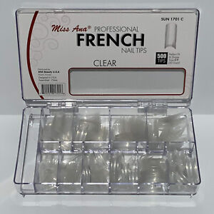 500 Pcs Acrylic UV Gel Natural White Clear Professional French Acrylic Nail Tips