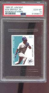 1989 St. Vincent Stamp Ken Griffey Jr. ROOKIE PSA 10 Graded Baseball Card