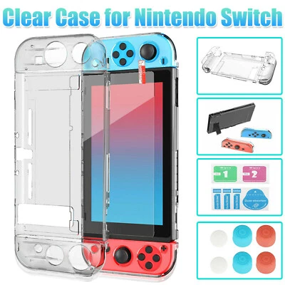 PARTSDOM Clear Protective Hard Case Anti-Scratch Shell Cover for Nintendo Switch Console
