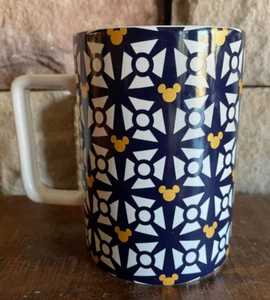 Disney Parks Navy Gold Micky Icon Geometric Coffee Mug - Picture 1 of 8