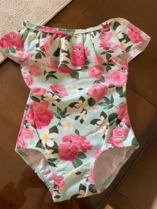 RUFFLE BUTTS BABY/TODDLER GIRL ROSY SWEETHEART BATHING SUIT SIZE 18-24 MONTHS - Picture 1 of 6
