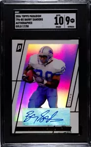 2006 Topps Paradigm Barry Sanders /50 Gold AUTO Autograph Lions SGC 9 Mint W/ 10 - Picture 1 of 2