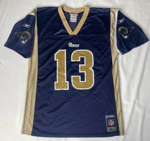 Vintage St Louis Rams Kurt Warner #13 Youth Large NFL Jersey Reebok Los Angeles - Picture 1 of 8