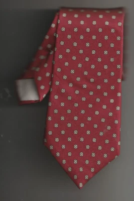 Corbatas vintage Hardy Amies toda seda hechas en Londres vino rojo blanco flores58 Foto 1 de 4