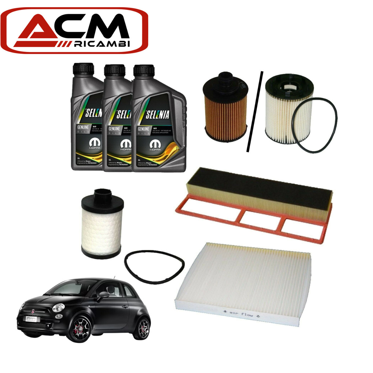 KIT TAGLIANDO FILTRI ORIGINALI OLIO SELENIA FIAT 500 1.2 GPL GAS - Foto 8