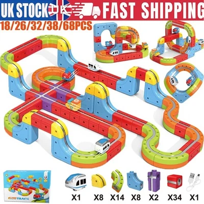 Magnetic Cube Blocks Anti-gravity Race Track Car Set,KlickRail Electric Car Set - Image 1 of 4
