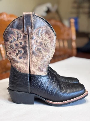 Dan Post Little River Kids Cowboy Boots DPC2944 Black Tan Leather 13D - Image 1 of 4