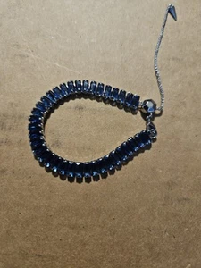 Origami Owl Silver & Montana Baguette Crystal BOLO Bracelet BR1052 NEW MSRP $52 - Picture 1 of 9