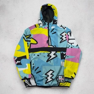 Reason Clothing Memphis-Style Anorak Windbreaker Jacket Hoodie Multicolor M - Picture 1 of 10