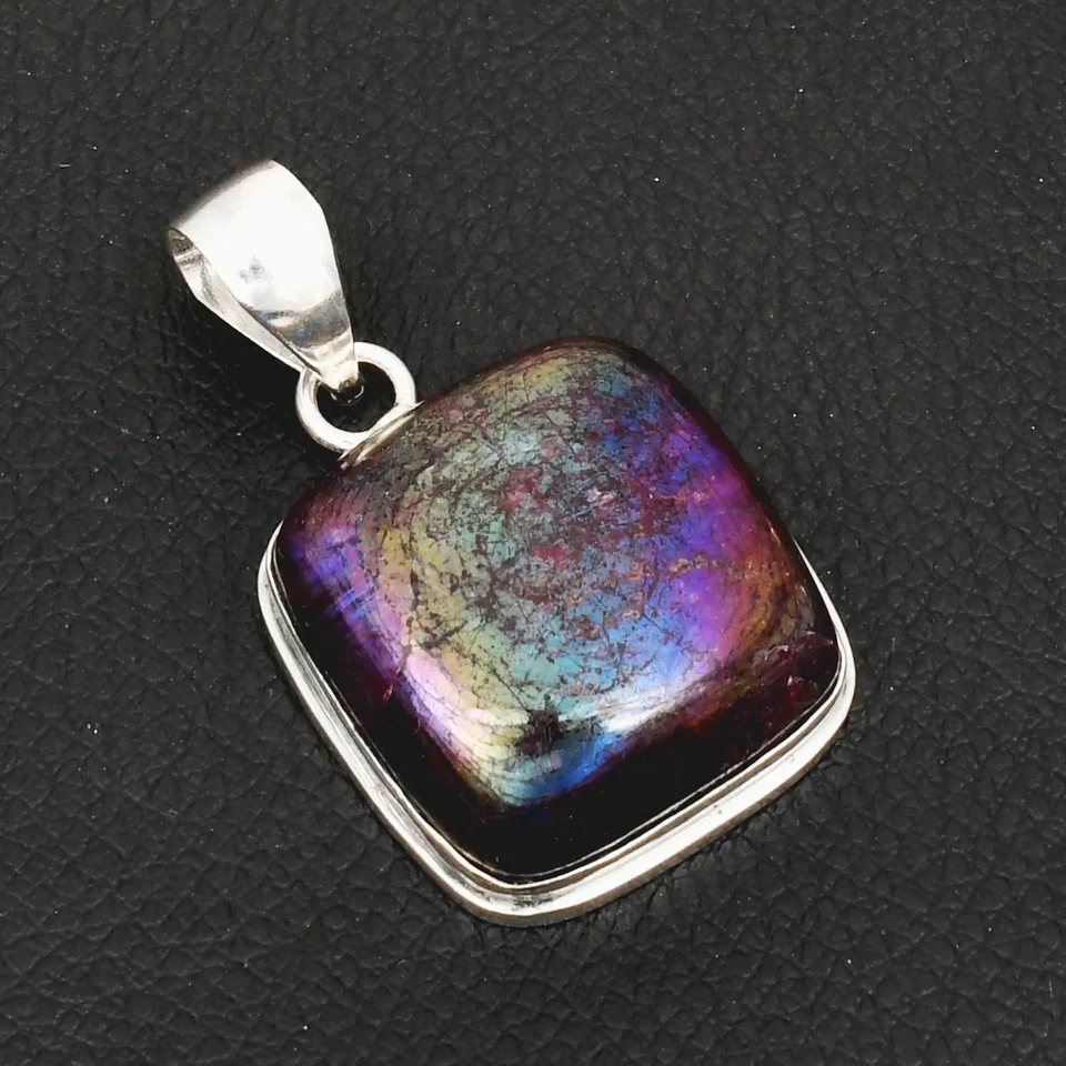 Этническая подвеска ручной работы из кварца с титановой аурой 1,84 дюйма AP-45772 - Изображение 1 из 1