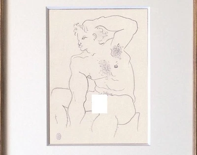 Jean Cocteau Dibujo Masculino Francés Boceto Clásico Griego Desnudo Heracles Foto 1 de 4