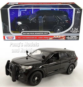 2022 Ford Explorer Police Interceptor SUV BLACK 1/24 Scale Diecast Model w/ BOX - Picture 1 of 17