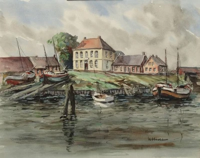 Dornumersiel, Ostfriesland, Gasthof Peisl, Meinhard Uttecht (1919 Emden - 1991) - Bild 1 von 4